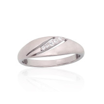 Silver ring, Silver 925 fineness, Rhodium (Plating), Zirkons