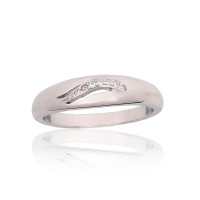 Серебряное кольцо, 16, 2.7 g, Серебро 925 проба, родий (покрытие), Цирконы