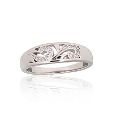 Silver ring, 17, 3.1 g, Silver 925 fineness, Rhodium (Plating), Zirkons