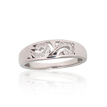 Women,  - Silver ring, 17, 3.1 g, Silver 925 fineness, Rhodium (Plating), Zirkons