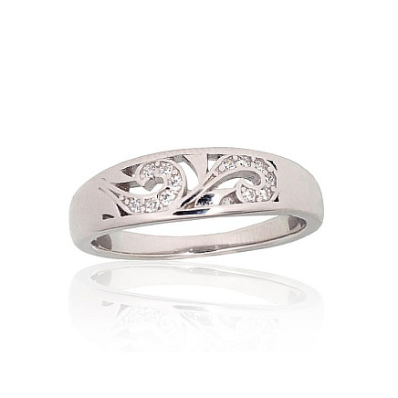 Women,  - Silver ring, 18, 3 g, Silver 925 fineness, Rhodium (Plating), Zirkons