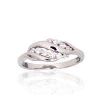 Silver ring, Silver 925 fineness, Rhodium (Plating), Zirkons