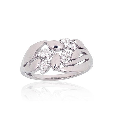 Women,  - Silver ring, 17.5, 2.8 g, Silver 925 fineness, Rhodium (Plating), Zirkons