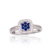 Silver ring, Silver 925 fineness, Rhodium (Plating), Zirkons