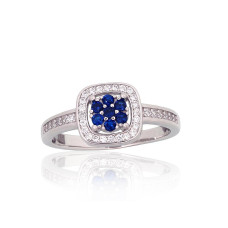 Silver ring, 17, 2.9 g, Silver 925 fineness, Rhodium (Plating), Zirkons