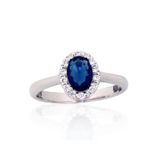 Silver ring, 17, 2.5 g, Silver 925 fineness, Rhodium (Plating), Zirkons