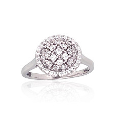 Silver ring, Silver 925 fineness, Rhodium (Plating), Zirkons