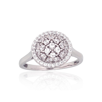 Women,  - Silver ring, Silver 925 fineness, Rhodium (Plating), Zirkons