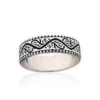 Серебряное кольцо, 19, 4.4 g, Серебро 925 проба, оксид (покрытие)