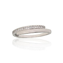 Серебряное кольцо, 16.5, 1.6 g, Серебро 925 проба, родий (покрытие), Цирконы