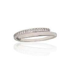Серебряное кольцо, 16.5, 1.6 g, Серебро 925 проба, родий (покрытие), Цирконы