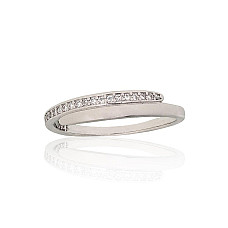 Серебряное кольцо, 18.5, 1.7 g, Серебро 925 проба, родий (покрытие), Цирконы