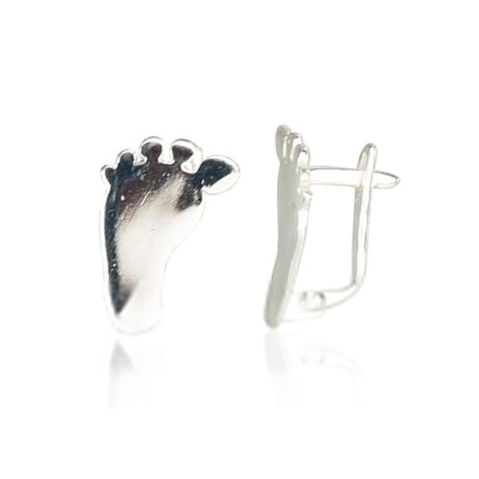 English lock,  - Silver earrings with english lock, 2.2 g, Silver 925 fineness