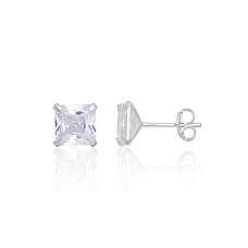 Silver stud earrings, Silver 925 fineness, Zirkons