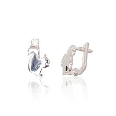 Silver earrings with 'english' lock, 1.5 g, Silver 925 fineness
