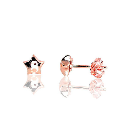 stud,  - Silver stud earrings, Silver 925 fineness, red gold (Plating)