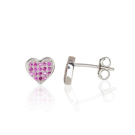 stud,  - Silver stud earrings, 1.5 g, Silver 925 fineness, Rhodium (Plating), Zirkons