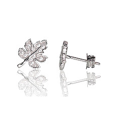 Серебряные серьги-пуссеты, 1.6 g, Серебро 925 проба, родий (покрытие), Цирконы