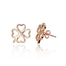 Silver stud earrings, Silver 925 fineness, red gold (Plating)