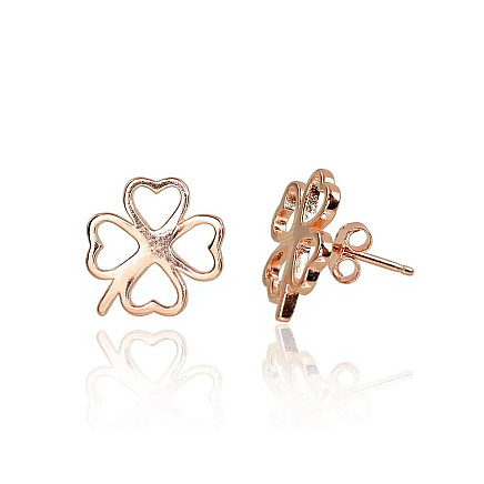 stud,  - Silver stud earrings, Silver 925 fineness, red gold (Plating)