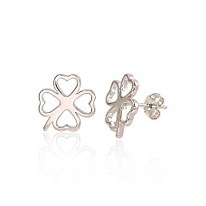 Silver stud earrings, Silver 925 fineness, Rhodium (Plating)