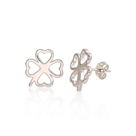 stud,  - Silver stud earrings, Silver 925 fineness, Rhodium (Plating)