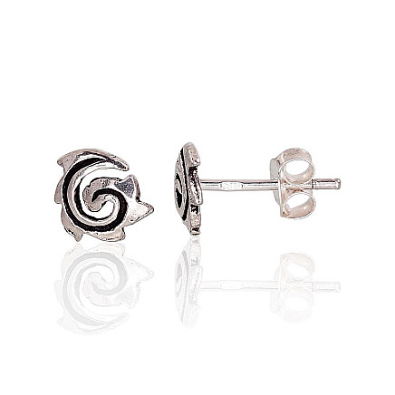 Пуссеты,  - Серебряные серьги-пуссеты, Серебро 925 проба, оксид (покрытие)
