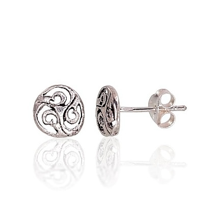 stud,  - Silver stud earrings, Silver 925 fineness, oxide (Plating)