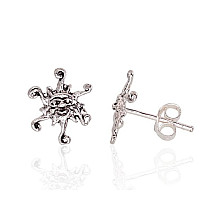 Silver stud earrings, Silver 925 fineness, oxide (Plating)