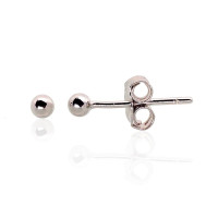 Серебряные серьги-пуссеты, 0.4 g, Серебро 925 проба, родий (покрытие)