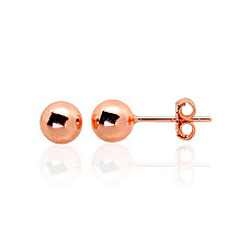 Silver stud earrings, Silver 925 fineness, red gold (Plating)