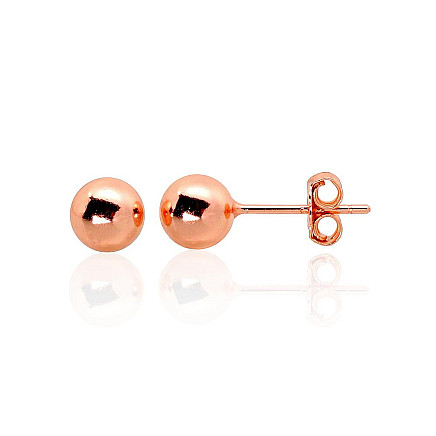 stud,  - Silver stud earrings, Silver 925 fineness, red gold (Plating)