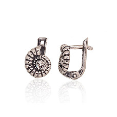 Silver earrings with 'english' lock, 1.7 g, Silver 925 fineness, oxide (Plating), Zirkons