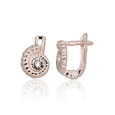 Серебряные серьги на английском замке, 1.8 g, Серебро 925 проба, Цирконы