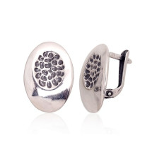 Silver earrings with 'english' lock, Silver 925 fineness, oxide (Plating)
