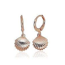 Silver earrings with 'english' lock, 3.2 g, Silver 925 fineness, red gold (Plating)