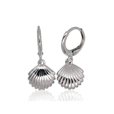 English lock,  - Silver earrings with english lock, 3.2 g, Silver 925 fineness, Rhodium (Plating)