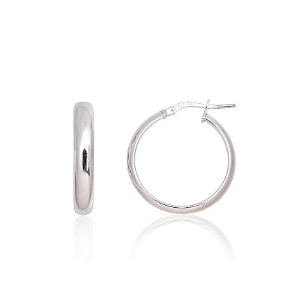Серьги-кольца,  - Серебряные серьги-кольца, 3.5 g, Серебро 925 проба