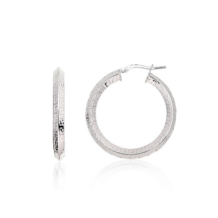 Серьги-кольца,  - Серебряные серьги-кольца, 4.8 g, Серебро 925 проба