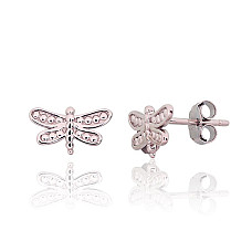 Silver stud earrings, Silver 925 fineness, Rhodium (Plating)