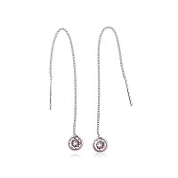 Серебряные серьги, 1.7 g, Серебро 925 проба, родий (покрытие), Цирконы