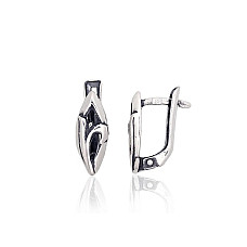 Silver earrings with 'english' lock, 1.8 g, Silver 925 fineness, oxide (Plating)