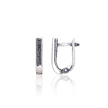 Silver earrings with 'english' lock, Silver 925 fineness, oxide (Plating)