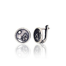 Silver earrings with 'english' lock, Silver 925 fineness, oxide (Plating)