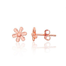 Silver stud earrings, Silver 925 fineness, red gold (Plating)