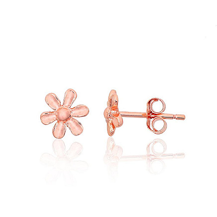 stud,  - Silver stud earrings, Silver 925 fineness, red gold (Plating)