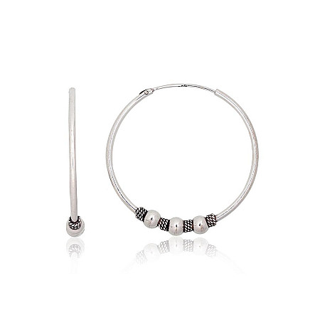 earrings-rings,  - Silver earrings-rings, Silver 925 fineness, oxide (Plating)
