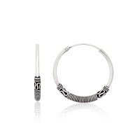 Серебряные серьги-кольца, 2.8 g, Серебро 925 проба, оксид (покрытие)