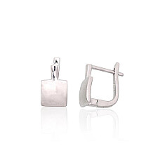 Silver earrings with 'english' lock, 2 g, Silver 925 fineness, Rhodium (Plating)