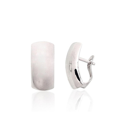 English lock,  - Silver earrings with english lock, 1.5 g, Silver 925 fineness, Rhodium (Plating)